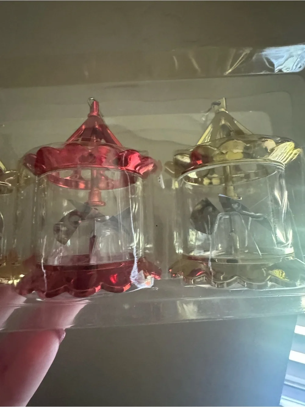 Department 56 Pinwheel Spinner Ornaments Set of 4 Gold And Red Nice Vintage